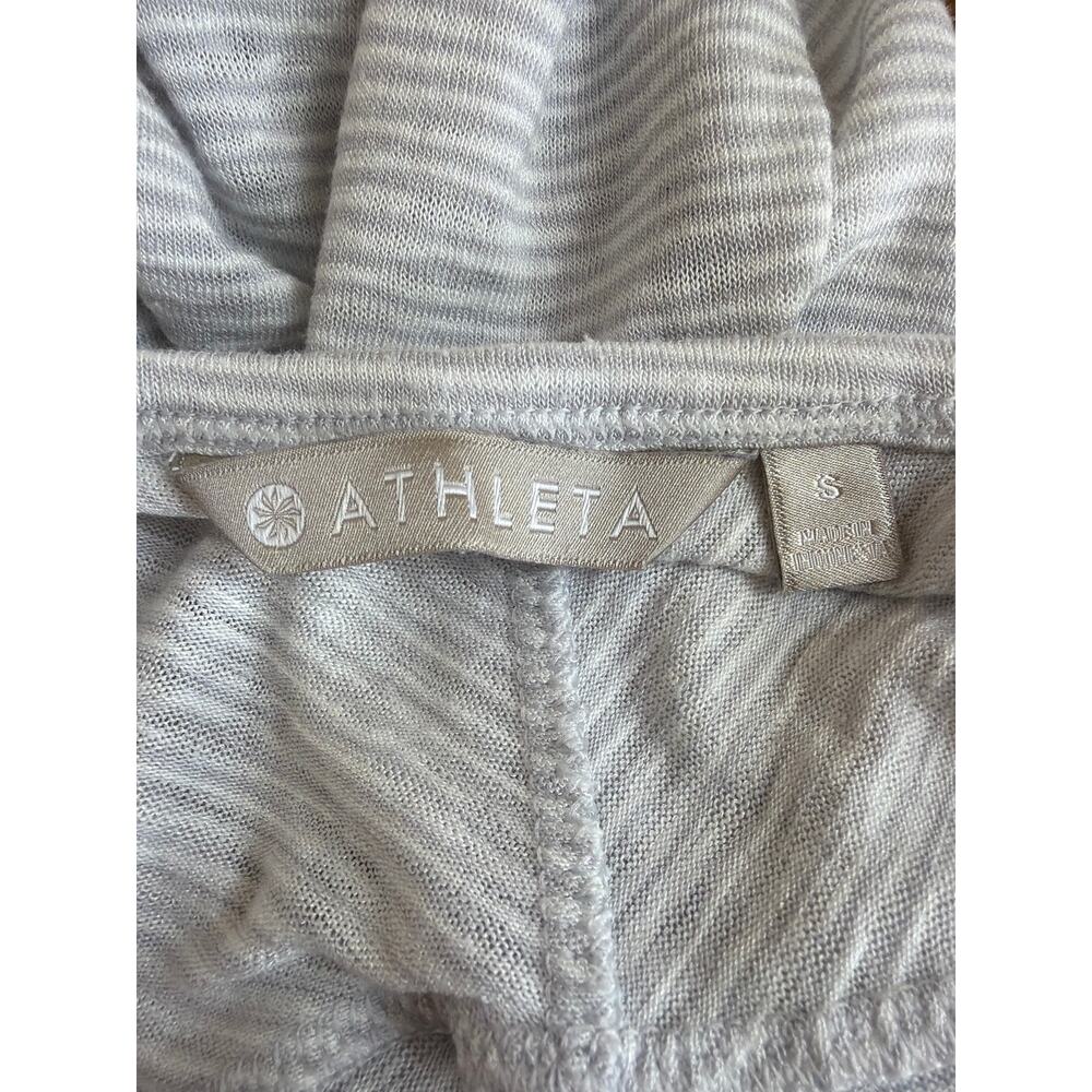 Athleta Gray & White Striped High-Low Sleeveless Tank S - Picture 4 of 6